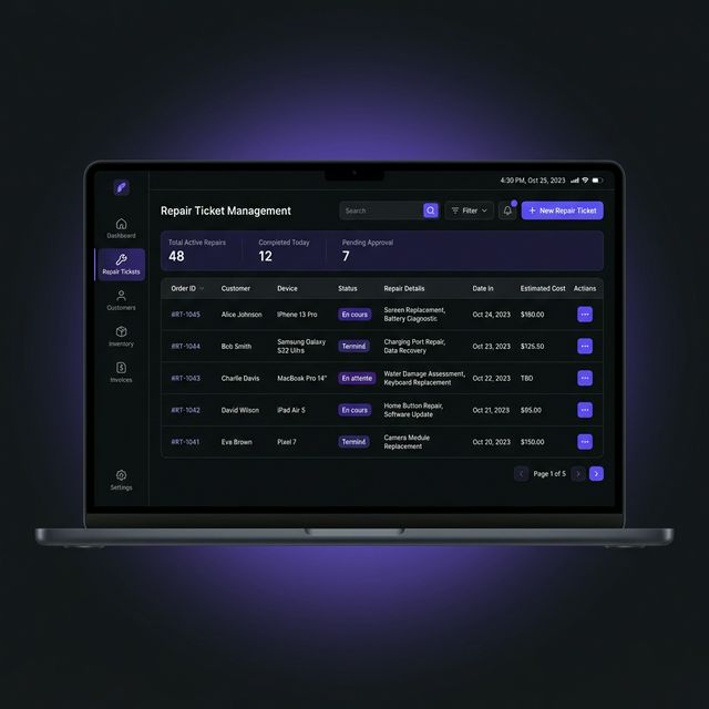 Interface OnyxPOS - aperçu des modules